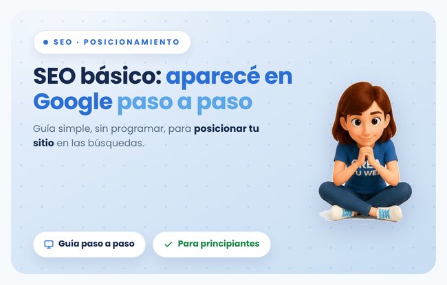 Como hacer que tu web aparezca en Google sin saber programar, usando Crea Tu Web paso a paso