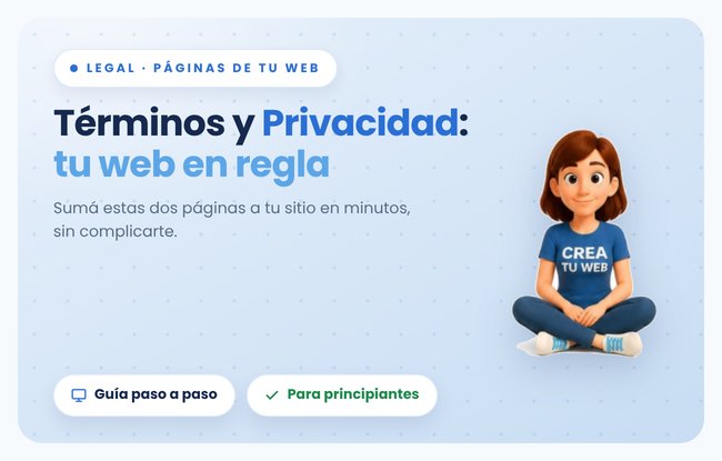 Como agregar Terminos y Condiciones y Politica de Privacidad con el editor de Crea Tu Web